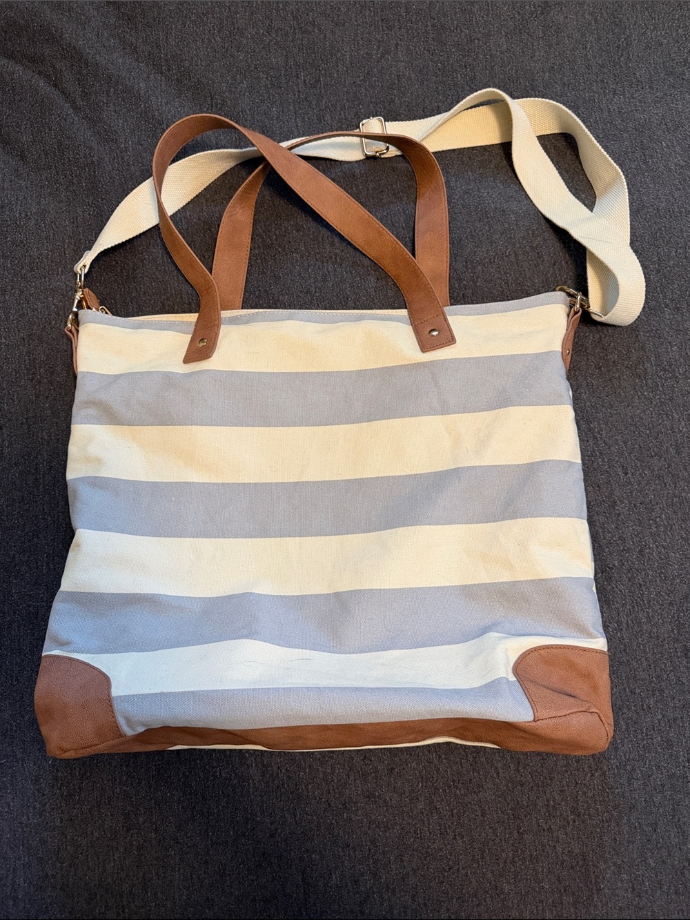 Merona Striped Canvas Tote Bag